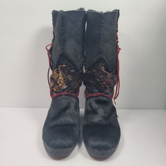 Tecnica Women's Black Fur Boot US Size 11 EU 43 Made in Italy - Picture 3 of 11